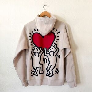 Keith Haring Unisex Tan "Untitled Heart" Hoodie Sweatshirt